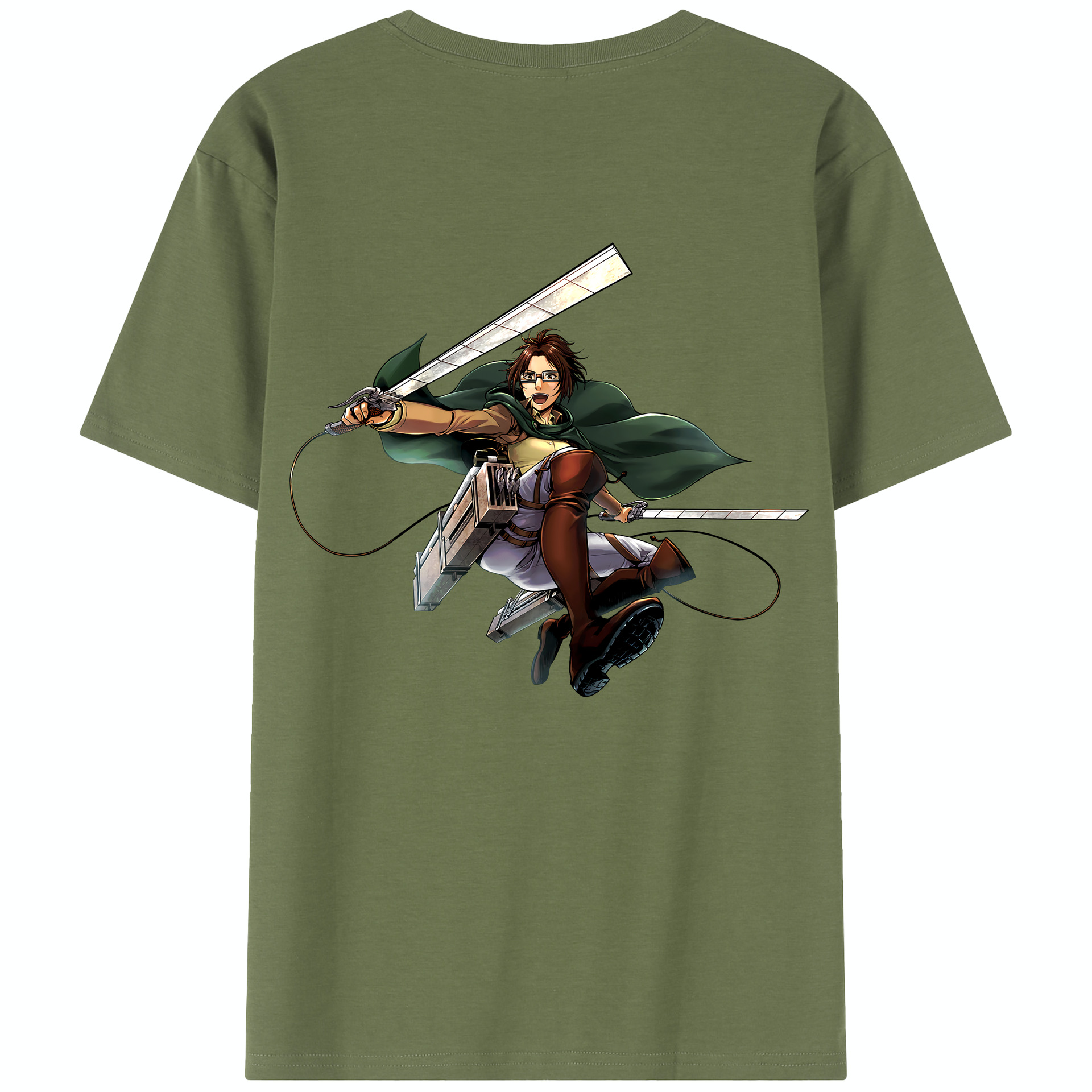 （画像用） 進撃の巨人 ハンジ·ゾエ Attack on Titan Hanji Zoe 綿100％半袖Tシャツ（背面プリント）